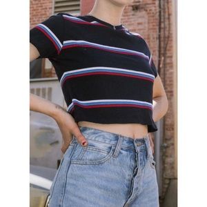 Brandy Melville Striped Crop Helen Tee